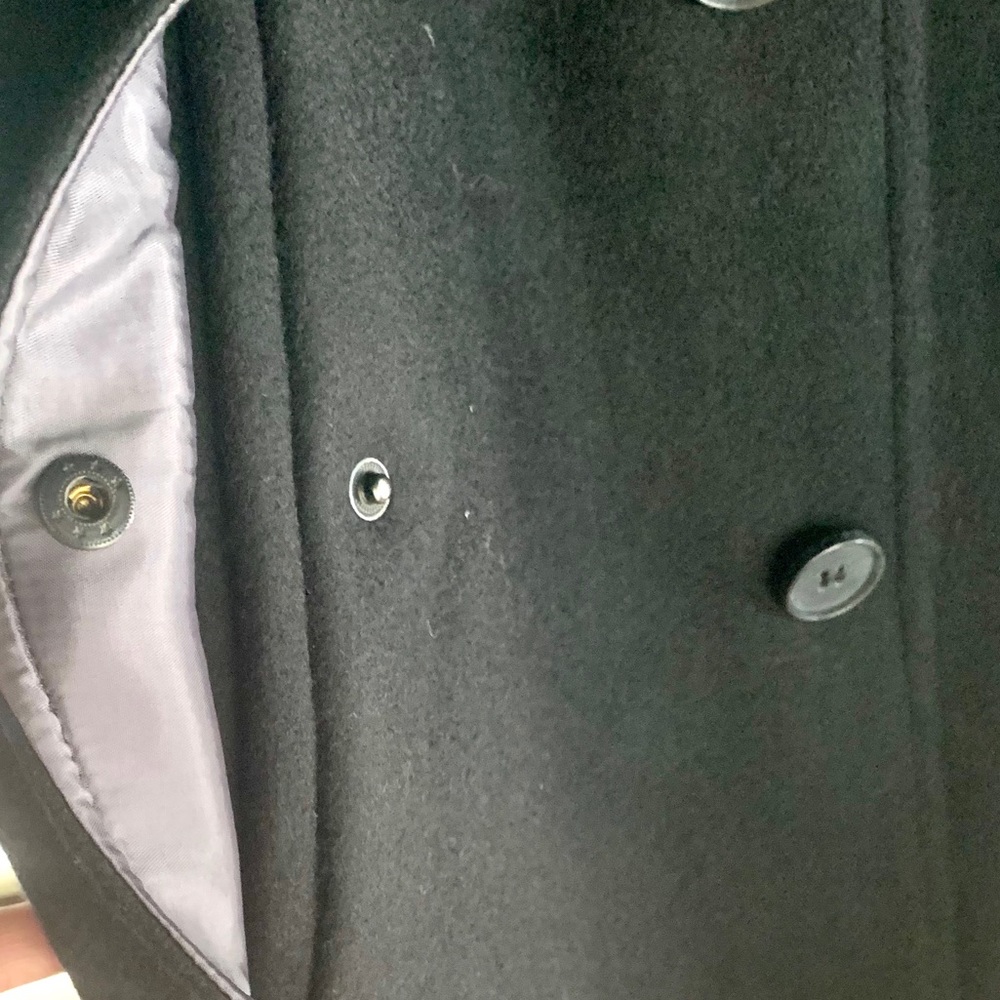 ELEVEN PARIS Wool Leather 40 Winter Over Coat Jacket Heavy - Picture 7 of 12